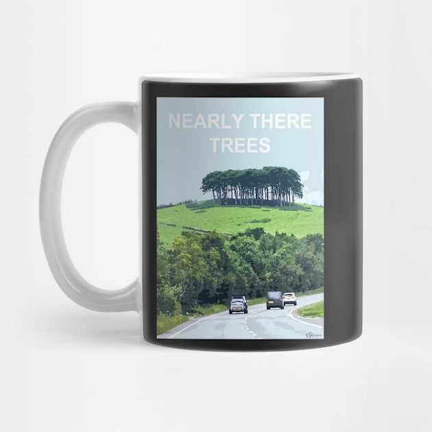 Nearly There Trees Cornwall.  Cornish gift Kernow Travel location poster by BarbaraGlebska